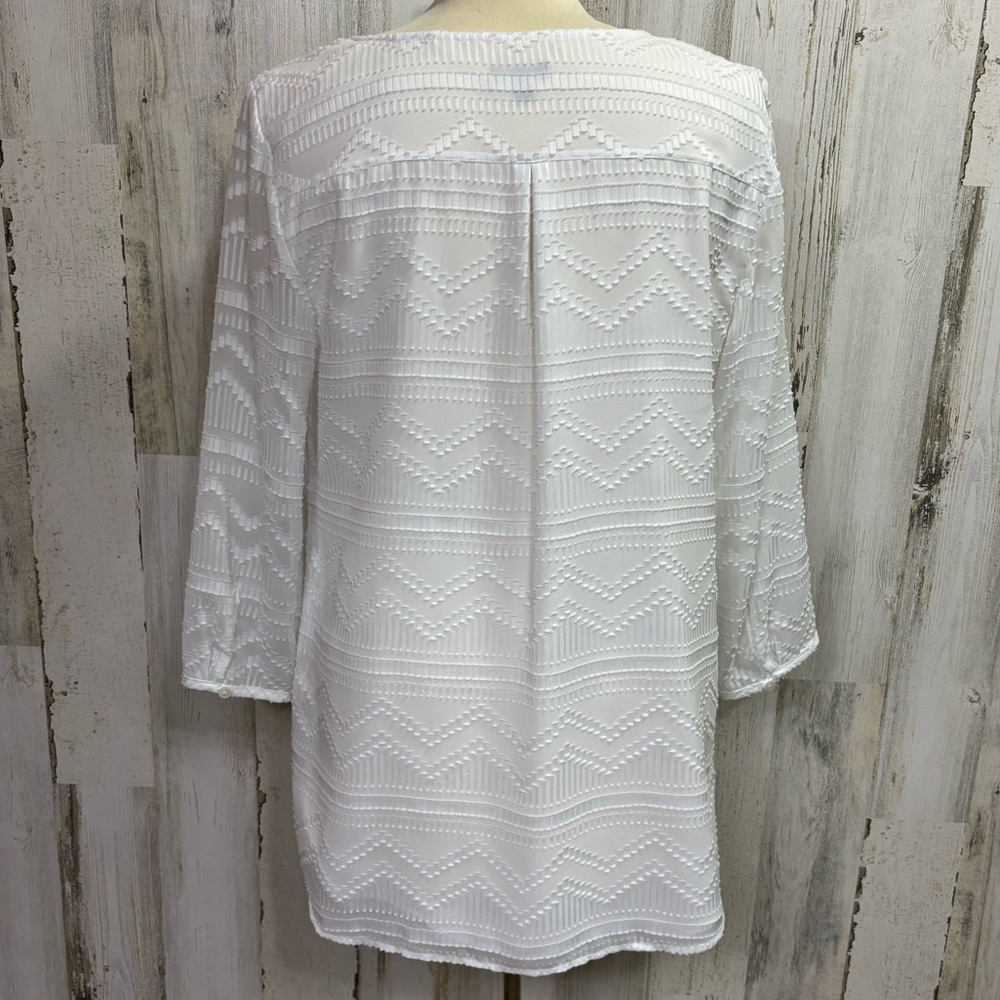 Talbots Textured Sheer Overlay Top - Picture 6 of 9